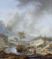 En bäck i ett kuperat landskap - Philips Wouwerman — vy av konstverket