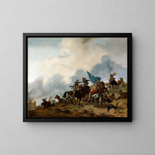 Scen av slagfält - Philips Wouwerman — inramlat konstverk på väggen