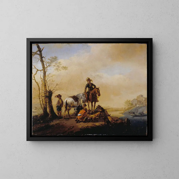 stängning av idrottare - Philips Wouwerman — inramlat konstverk på väggen