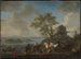 en damm med hästar vid en flod - Philips Wouwerman — vy av konstverket
