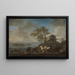 en damm med hästar vid en flod - Philips Wouwerman — inramlat konstverk på väggen
