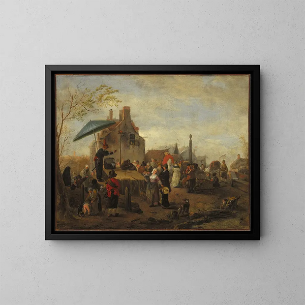 jonglörer på marknaden - Philips Wouwerman — inramlat konstverk på väggen