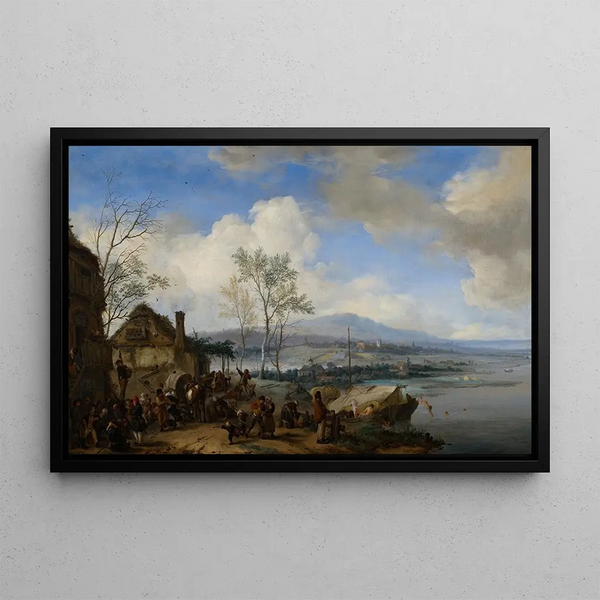 Philips Wouwerman - Merry and Rowdy Peasants at an Inn.webp