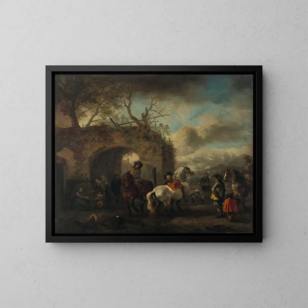 L'École d'équitation - Philips Wouwerman — inramlat konstverk på väggen