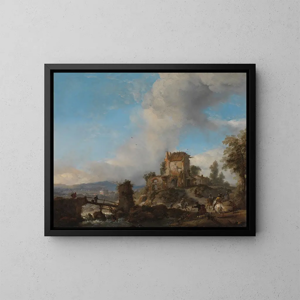 La Chasse au cerf - Philips Wouwerman — inramlat konstverk på väggen