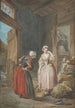 Les Amants surpris - Pierre-Antoine Baudouin — vy av konstverket