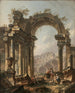 Bergers dans des ruines romaines - Pierre-Antoine Demachy — vy av konstverket
