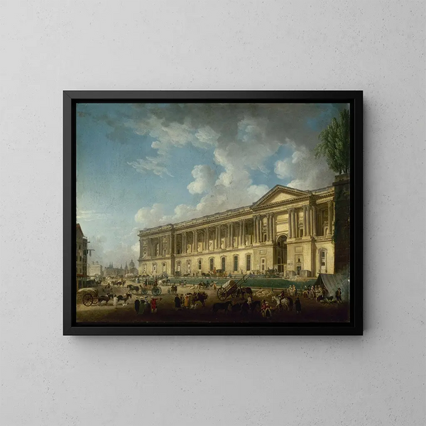 La colonnade du Louvre nouvellement dégagée - Pierre-Antoine Demachy — inramlat konstverk på väggen