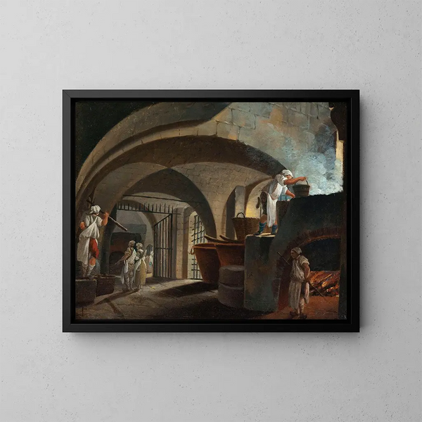 La fonderie des suifs à l'Hôtel-Dieu - Pierre-Antoine Demachy — inramlat konstverk på väggen