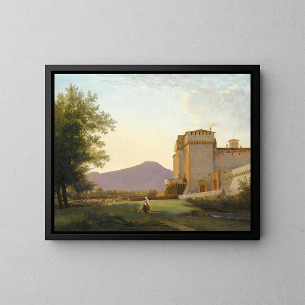 Vue de l'abbaye de Grottaferrata - Pierre-Athanase Chauvin — inramlat konstverk på väggen