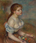 En ung flicka med prästkragar - Pierre-Auguste Renoir — vy av konstverket