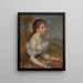 En ung flicka med prästkragar - Pierre-Auguste Renoir — inramlat konstverk på väggen