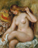 den blonda badande kvinnan med löst hår - Pierre-Auguste Renoir — vy av konstverket