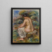 Baddare med kläder - Pierre-Auguste Renoir — inramlat konstverk på väggen