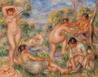 grupp av badande - Pierre-Auguste Renoir — vy av konstverket