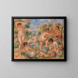 grupp av badande - Pierre-Auguste Renoir — inramlat konstverk på väggen