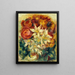 Bouquet de narcisser och rosor - Pierre-Auguste Renoir — inramlat konstverk på väggen