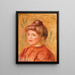 kvinna i rött Buste de femme en rouge - Pierre-Auguste Renoir — inramlat konstverk på väggen