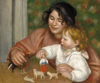 Barn med leksaker, Gabrielle och konstnärens son Jean - Pierre-Auguste Renoir — vy av konstverket
