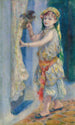 Barn med en fågel Mademoiselle Fleury i algerisk kostym - Pierre-Auguste Renoir — vy av konstverket