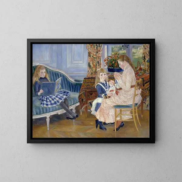 L'Eftermiddagen för barnen i Wargemont - Pierre-Auguste Renoir — inramlat konstverk på väggen