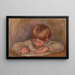 Claude Renoir som skriver - Pierre-Auguste Renoir — inramlat konstverk på väggen