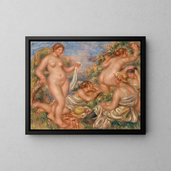 Composition fem badare - Pierre-Auguste Renoir — inramlat konstverk på väggen