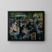 Dans vid Moulin de la Galette - Pierre-Auguste Renoir — inramlat konstverk på väggen