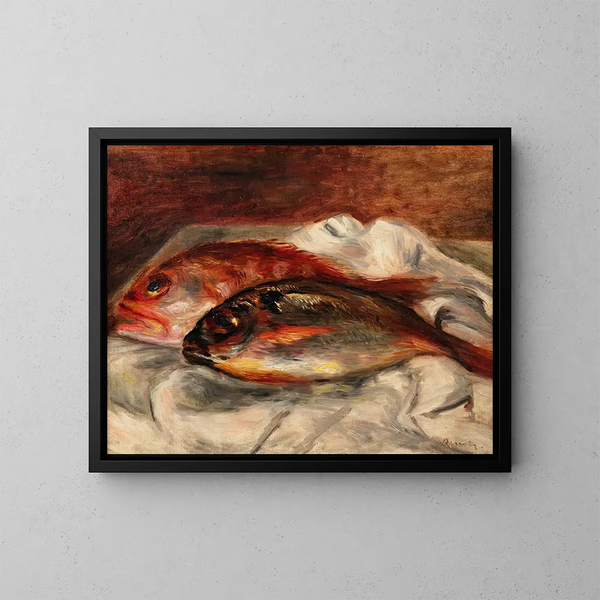 Dorade och rascasse - Pierre-Auguste Renoir — inramlat konstverk på väggen