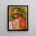 kvinna med hatt - Pierre-Auguste Renoir — inramlat konstverk på väggen