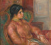 kvinna vid fåtölj grön - Pierre-Auguste Renoir — vy av konstverket