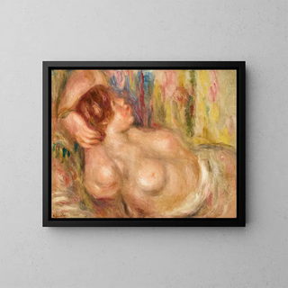en sovande naken kvinna - Pierre-Auguste Renoir — inramlat konstverk på väggen