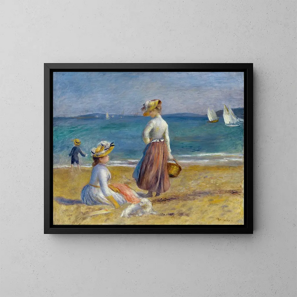 Figurer på stranden - Pierre-Auguste Renoir — inramlat konstverk på väggen