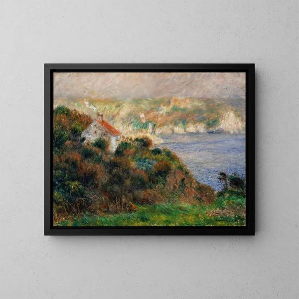 dimma över Guernsey - Pierre-Auguste Renoir — inramlat konstverk på väggen