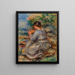 Girl Seated in a Landscape Jeune fille assise dans un jardin - Pierre-Auguste Renoir — inramlat konstverk på väggen