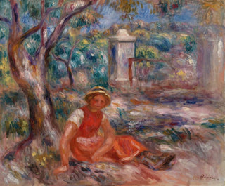 Flicka vid ett träd - Pierre-Auguste Renoir — vy av konstverket