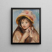 Girl with Pink Bonnet Jeune fille au chapeau rose - Pierre-Auguste Renoir — inramlat konstverk på väggen
