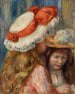 Girls with Hats Jeunes filles aux chapeaux - Pierre-Auguste Renoir — vy av konstverket