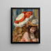 Girls with Hats Jeunes filles aux chapeaux - Pierre-Auguste Renoir — inramlat konstverk på väggen