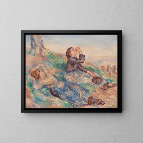 Vendangeuses - Pierre-Auguste Renoir — inramlat konstverk på väggen