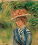 ung kvinna med blomsterhatt - Pierre-Auguste Renoir — vy av konstverket