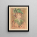 Dame med grön hatt - Pierre-Auguste Renoir — inramlat konstverk på väggen