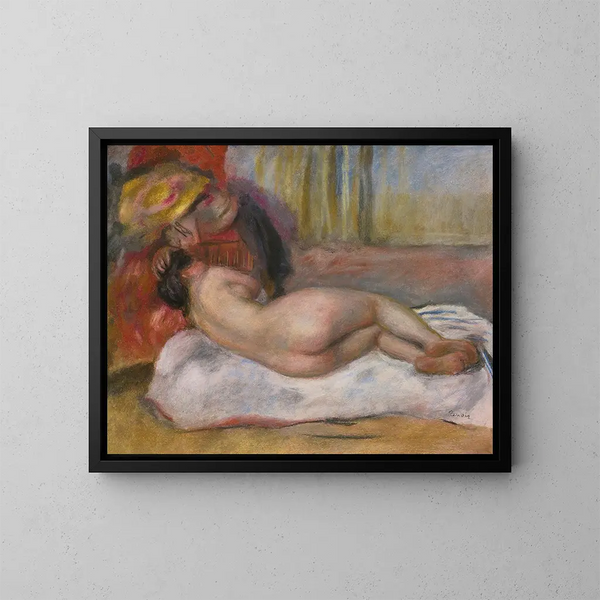 Le Repos - Pierre-Auguste Renoir — inramlat konstverk på väggen