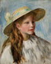 Little Girl With A Hat Jeune Fille Au Chapeau - Pierre-Auguste Renoir — vy av konstverket