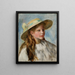 Little Girl With A Hat Jeune Fille Au Chapeau - Pierre-Auguste Renoir — inramlat konstverk på väggen