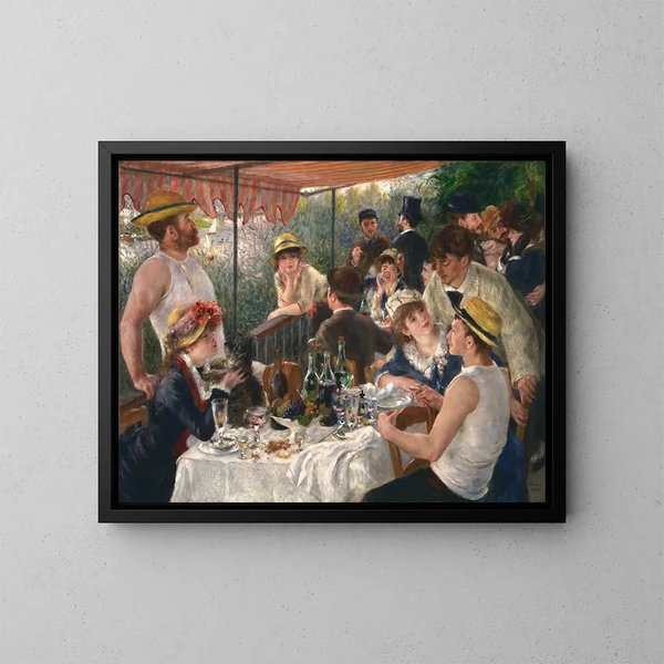 Frukost för kanotisterna - Pierre-Auguste Renoir — inramlat konstverk på väggen