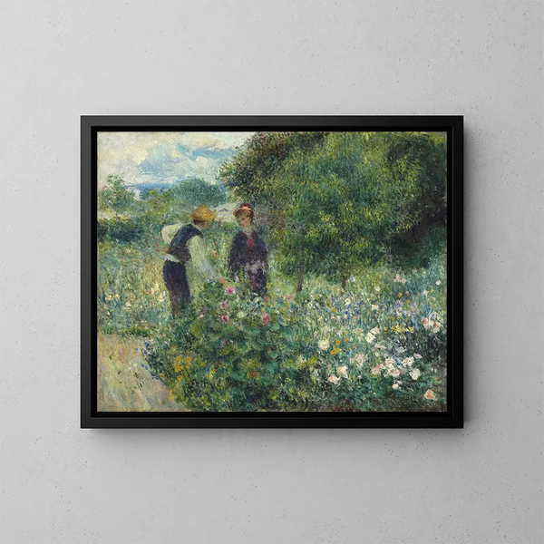 Cueillir des fleurs - Pierre-Auguste Renoir — inramlat konstverk på väggen