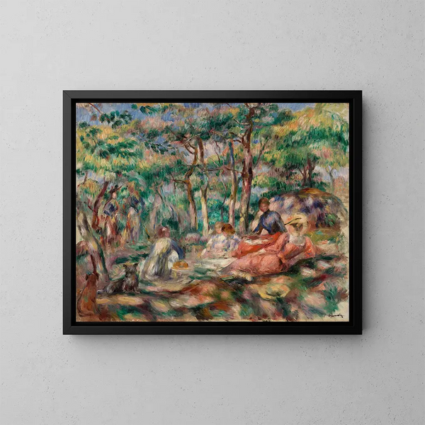 Frukost i det gröna - Pierre-Auguste Renoir — inramlat konstverk på väggen