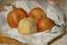 Pommes, kvitten och granatäpple på en duk - Pierre-Auguste Renoir — vy av konstverket
