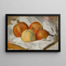 Pommes, kvitten och granatäpple på en duk - Pierre-Auguste Renoir — inramlat konstverk på väggen